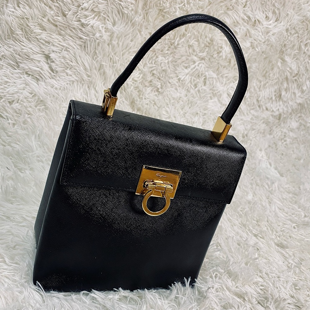 Salvatore Ferragamo Gancini Handbag Black